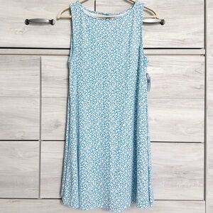 NWT Old Navy Blue & White Floral Print Sundress Size Small